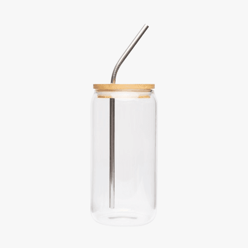 Drinking Glasses with Bamboo Lids thumbnail 1