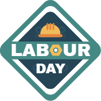 Set of labour day labels in vintage style 1 design template for print-on-demand