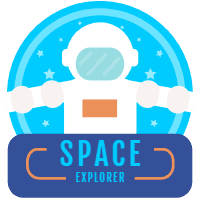 Lovely space badge collection with flat design 5 design template for print-on-demand