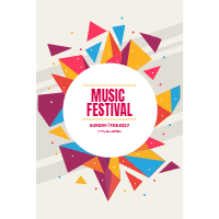 Colorful geometric festival festival poster design template for print-on-demand