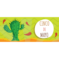 Set of cinco mayo banners with traditional mexican elements 1 design template for print-on-demand