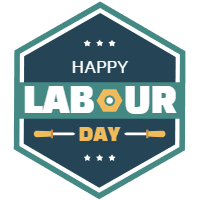 Set of labour day labels in vintage style 2 design template for print-on-demand