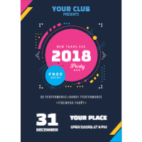 Modern poster of new year 2018 design template for print-on-demand