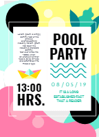 Summer party poster template with flat design design template for print-on-demand