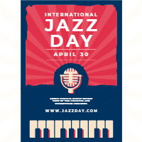 International jazz day poster in vintage style design template for print-on-demand