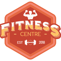 Collection of red fitness labels 2 design template for print-on-demand