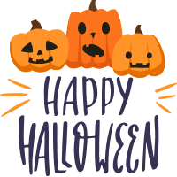 Halloween badge collection with lettering in flat design 3 design template for print-on-demand