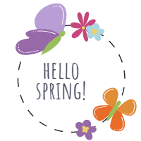 Pack of spring labels with animals 3 design template for print-on-demand