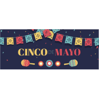 Set of cinco mayo banners with mexican elements 1 design template for print-on-demand