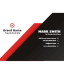 professional red and black business card design — front side, editable business card design template for print-on-demand