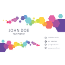 Colorful business card — front side, editable business card design template for print-on-demand