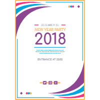 Modern wavy poster template for new year party design template for print-on-demand