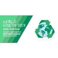 Earth day banners with world in flat style 2 design template for print-on-demand