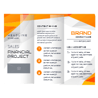 abstract orange trifold brochure design business template design template for print-on-demand