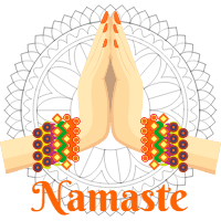 Background with namaste greeting design template for print-on-demand