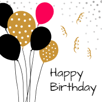 Flat birthday card set 3 design template for print-on-demand