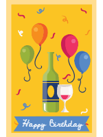 Set of happy birthday cards in flat style 4 design template for print-on-demand