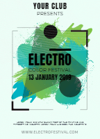 Music festival flyer in flat design design template for print-on-demand