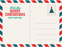 Postcard and christmas envelope with decorative borders design template for print-on-demand