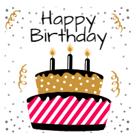 Flat birthday card set 4 design template for print-on-demand