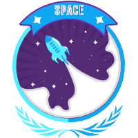 Lovely space badge collection with flat design 6 design template for print-on-demand