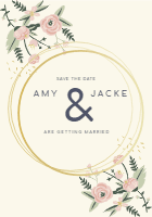 Wedding-invitation-card-with-flowers design template for print-on-demand
