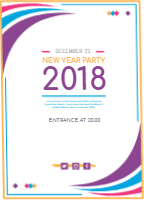 Modern wavy poster template for new year party design template for print-on-demand