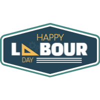 Set of labour day labels in vintage style 5 design template for print-on-demand