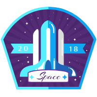 Lovely space badge collection with flat design 1 design template for print-on-demand