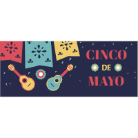 Set of cinco mayo banners with mexican elements 2 design template for print-on-demand