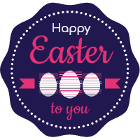 Easter day badges collection in flat style 6 design template for print-on-demand