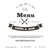 Elegant black and white menu template design template for print-on-demand