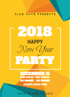 New year s party abstract poster in yellow and turquoise design template for print-on-demand