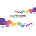 Colorful business card — back side, editable business card design template for print-on-demand