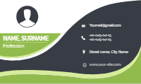 Original busines card with flat design — back side, editable business card design template for print-on-demand