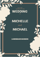 Pretty-wedding-invitation-with-floral-frame design template for print-on-demand