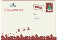 Vintage christmas letter template design template for print-on-demand