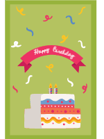 Set of happy birthday cards in flat style 6 design template for print-on-demand