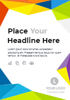 2017 brochure with full color polygonal shapes 2 design template for print-on-demand