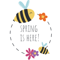Pack of spring labels with animals 1 design template for print-on-demand