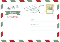 Vintage postcard to santa design template for print-on-demand