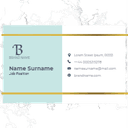Business card with marble texture — front side, editable business card design template for print-on-demand