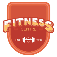 Collection of red fitness labels 3 design template for print-on-demand