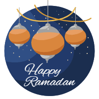 Collection of round ramadan badges 2 design template for print-on-demand