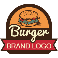 Vintage selection of burger logos 4 design template for print-on-demand