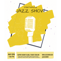 International jazz show poster design template for print-on-demand