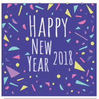 Set of colourful square new year greeting cards 4 design template for print-on-demand