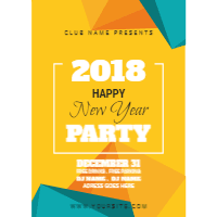 New year s party abstract poster in yellow and turquoise design template for print-on-demand
