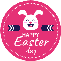 Easter day badges collection in flat style 1 design template for print-on-demand