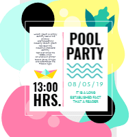 Summer party poster template with flat design design template for print-on-demand